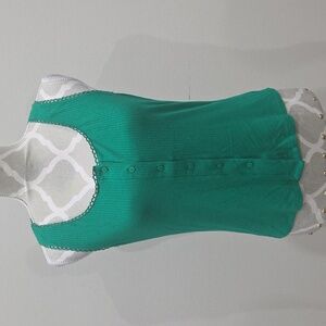 Cyrus Green Button-Up Tank Top